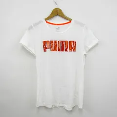 プーマ 半袖Ｔシャツ クルーネック スポーツウエア トップス レディース Lサイズ ホワイト×オレンジ PUMA 【中古】