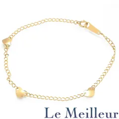 【新品仕上済】 イエローゴールド K18YG ハートモチーフ ブレスレット レディース 返品OK