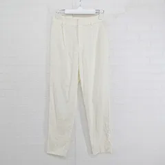 ◇ nano universe ナノ ユニバース バックゴム タック テーパード パンツ サイズ38 アイボリー系 レディース E  【1303140024042】