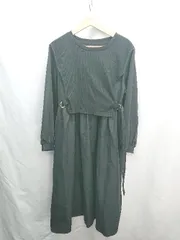 ◇ ⊇ La-gemme ラジェム 長袖 膝下丈 ワンピース サイズF ブラック系 レディース E  【1502030019049】