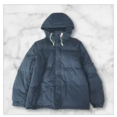 CAMP7 キャンプセブン　フード付きダウンジャケット L ブラック　ネイビー　黒　紺色　無地