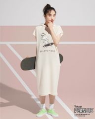 【未使用】GELATO PIQUE スヌーピー ルームウェア ワンピース GELATO PIQUE x PEANUTS スヌーピー ソフトスウェット