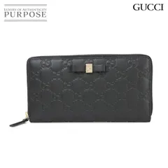 未使用 展示品 グッチ GUCCI インターロッキングG ラウンドファスナー 長財布 グッチシマレザー ブラック 388680 ゴールド 金具 90271268