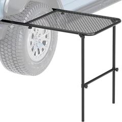 新品折りたたみ式車用タイヤピクニックテーブル、きポータブルアイアンキャンプテーブル、屋外軽量ダイニングテーブル高さ調節可能なタイヤ