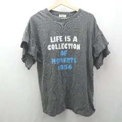 ◇ ⊂ SM2 サマンサ モスモス プリントデザイン 半袖 カットソー サイズF ブラック系 レディース E  【1505290005838】