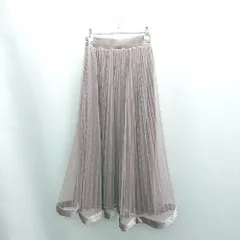 ◇ ⊇ natural couture ウエストゴム 裏地ベロア ロング フレアー チュールスカート サイズF パープル レディース E  【1503060046326】のサムネイル