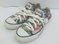 ◇ CONVERSE ALL STAR 品番記載なし ハイビスカス スニーカー シューズ サイズ23.0cm ネイビー系 マルチ レディース E  【1304200038993】