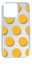 【新品未使用】iPhone14 Pro Max アイフォン14プロマックス クリア ハードケース ドット柄 水玉 (イエロー) スマホケース カバー cl-ip14promax-dotbig-06