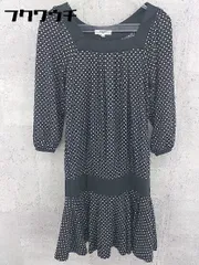 ◇ NATURAL BEAUTY BASIC 水玉 ドット 七分袖 チュニック ミニ ワンピース サイズS ブラック レディース 【1002800696901】