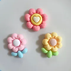 デコパーツ 花 フラワー  素材 ハンドメイド キュート 5個セット