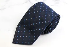 ディズニー ブランド ネクタイ ミッキー 格子柄 花柄 小紋柄 シルク PO メンズ ネイビー Disney 【中古】