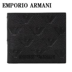 EMPORIO ARMANI エンポリオ アルマーニ YEM122 Y142V 81072 二つ折り 財布 レザー ウォレット ブラック