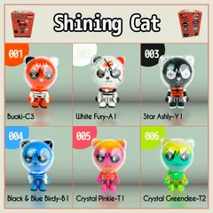【送料無料】手作りおもちゃフィギュア ねこ 猫 ガチャガチャ 6体セット デザイナーズフィギュア LAMTOYS shining cat Buokilandコラボ カラフル インテリア 置物 ギフト