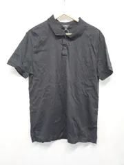 ◇ ⊂ 未使用 BANANA REPUBLIC バナナリパブリック タグ付き シンプル 半袖 ポロシャツ サイズL ブラック系 メンズ E  【1507230000934】