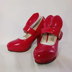 95.CANDY STRIPPER パンプス　太ヒール　赤　24.5cmのサムネイル