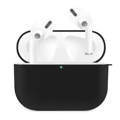 GPGL AirPods Pro ケース AirPods Pro イヤホン ケースカバー 液状シリコンケース 分離型 耐衝撃 全面保護 LED可視 首掛けストラップ付き カラビナ付き 紛失防止 ブラック