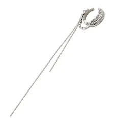 【シルバー×フリーサイズ】[Cream dot. クリームドット公式] イヤーカフ レディース  イヤーカフ 金属アレルギー ニッケルフリー イヤカフ 片耳用 パヴェ ビジュー チェーン ロング 小粒 レイヤード風 揺れる 大人 