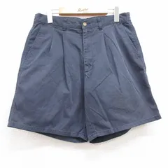 W32/古着 マンシングウェア ショート パンツ ショーツ メンズ 紺 ネイビー 25jul18 中古 ボトムス 短パン ショーパン ハーフ