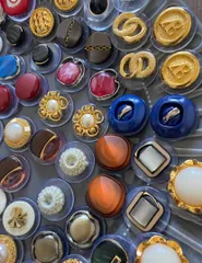 クリア　ヴィンテージオリジナルカボション　ボタンセット　ボタンまとめ売り　10ペア