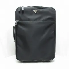 プラダ PRADA 2VQ030 キャリーケース スーツケース キャリーバッグ テスートナイロン サフィアーノレザー 黒 ブラック トラベル 旅行鞄 2輪 カデナ 保存袋付き ☆AA★のサムネイル