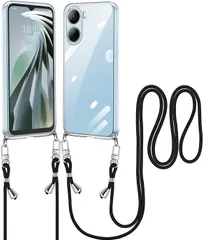 【特売】ZTE Libero 5G IV 用 ケース ショルダー クリア nubia Ivy (Z6561J) / A302ZT 用 ケース リベロ5g iv 用 カバー スマホケース ストラップ付き 調節可能 耐衝撃 全面保護 肩掛け 斜めかけ 縄掛けケースのサムネイル