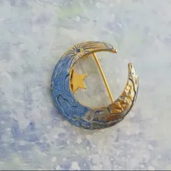 送料無料　パルナートポック　月　フォンブラウンブローチ　Palnartpoc