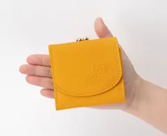 お出かけ上手な本革ミニ財布　お得用2個組　開運縁起　幸運黄色財布　金運UP 風水　小銭入　がま口