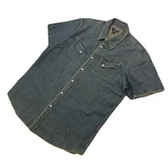 POLO JEANS RALPH LAUREN ☆ ポロジーンズ 半袖 ウエスタン デニムシャツ メンズ XL 春夏 秋 アメカジ バイカー ストリート 古着■AC370