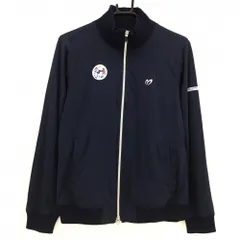 ★SALE価格★【美品】マスターバニー ジャケットブルゾン ネイビー ワッペン花柄 裏地付 レディース 2(L) ゴルフウェア MASTER BUNNY EDITION