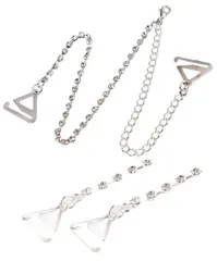 [S.fields.inc] ブラストラップ ランジェリーストラップ 金具 肩ずれ防止 ブラジャー肩紐 (ラインストーン) [ラインストーン]