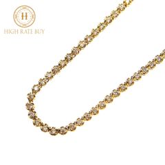 【未使用品】テニスネックレス K18 YG 750 ダイヤモンド 4.00ct 4.0ct 4ct 136石 アクセサリージュエリー チョーカー レディース メンズ ダイヤネックレス ダイヤモンドネックレス