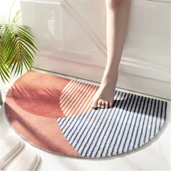 43×72cm 半円形 玄関マット おしゃれ カーペット 屋外 屋内 兼用可能 ドアマット 泥落とし ゴブラン織り すべり止め 洗える 業務用 家庭用 オフィス用