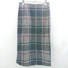 ◇ ⊇◎●未使用● le.coeur blanc チェック柄 ひざ丈 タイト スカート サイズ36 ネイビー ホワイト レディース E  【1502180058851】