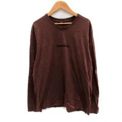 カンゴール KANGOL Tシャツ カットソー 長袖 ラウンドネック ロゴ刺繍 L ブラウン 茶 /SM45のサムネイル