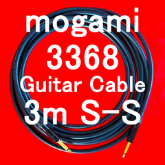 mogami 3368 Guitar Bass 高品位Cable w/ Neutrik Gold Plated Plug SS 3m