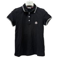 美品】MONCLER 半袖 ポロシャツ ブラック Sサイズ レディース - メルカリ