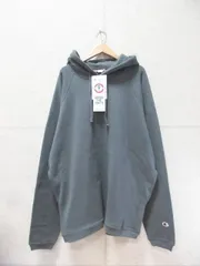 【タグ付き 未使用品】CHAMPION チャンピオン プルオーバー パーカー 長袖  無地 裏起毛 ワンポイント オフブラック Lサイズ C5-T101