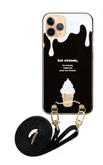 OPPO Reno 13A オッポリノ 13A スマホケース スマホショルダー ソフトクリーム パステルカラー アイスクリーム かわいい レザーベルト ストラップ 調節可能 130cm  カラー08