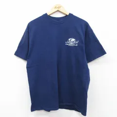 L/古着 ヘインズ 半袖 ビンテージ Tシャツ メンズ 90s 飛行機 フェアチャイルド コットン クルーネック 紺 ネイビー spe 25aug22 中古