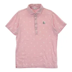 サイズ：L AND PER SE アンパスィ  半袖ポロシャツ 総柄 ピンク系 [240101475951] ゴルフウェア メンズ ストスト