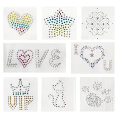 ラインストーン モチーフシート　（全8種類）アイロン接着