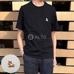 【2025春夏物モデル】Maison Kitsune メゾンキツネ CHILLAX FOX 刺繍 Tシャツ LM00110K J0008 ワンポイント刺繍 クルーネック 半袖 メンズ