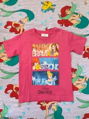【Size110】vintage ディズニープリンセス 半袖Tシャツ US古着 アメリカ ヴィンテージ  ディズニーオンアイス アリエル シンデレラ ベル