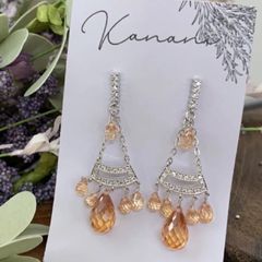 お値下げ中☆シルバーピアス☆オレンジ☆Silver☆ホワイトデープレゼント結婚式パーティーにも色違いあります^^