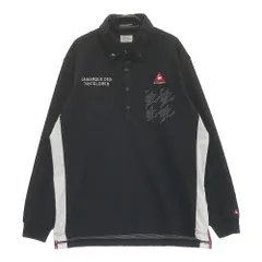 サイズ：M LE COQ GOLF ルコックゴルフ  長袖ポロシャツ ボタンダウン  ブラック系 [240101449269] ゴルフウェア メンズ ストスト