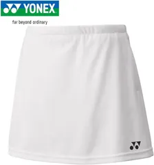 【新品】【ジュニアサイズ】YONEX（ヨネックス）ガールズ キッズ ジュニアスカート インナースパッツ付き 日本製 UVカット 吸汗速乾 ストレッチ　ホワイト 26170J-011