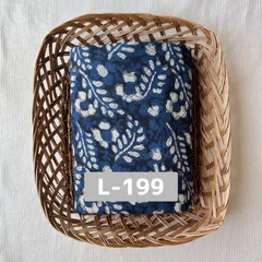 L-199 インド綿　ブロックプリント生地　ジャホタプリント　1m