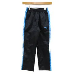 プーマ トラックパンツ ジャージ下 スポーツウエア ボトムス キッズ 男の子用 130サイズ ブラック×ブルー PUMA 【中古】