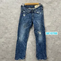 HOLLISTER デニムジーンズパンツ ブルー W29L30 ダメージ加工 実寸W28in ジップフライ レディース ボトムス 古着 SK10788のサムネイル