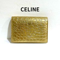 セリーヌ モノグラム パターン ベージュ 赤茶色 長財布 カードケース 
